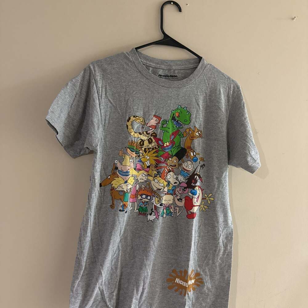 Nickelodeon 90s Characters Grey T-Shirt Men's Size M